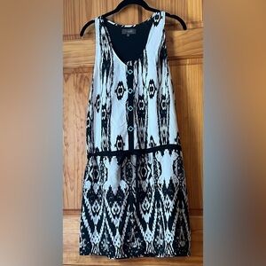 Harper Monochrome Patterned Midi Dress